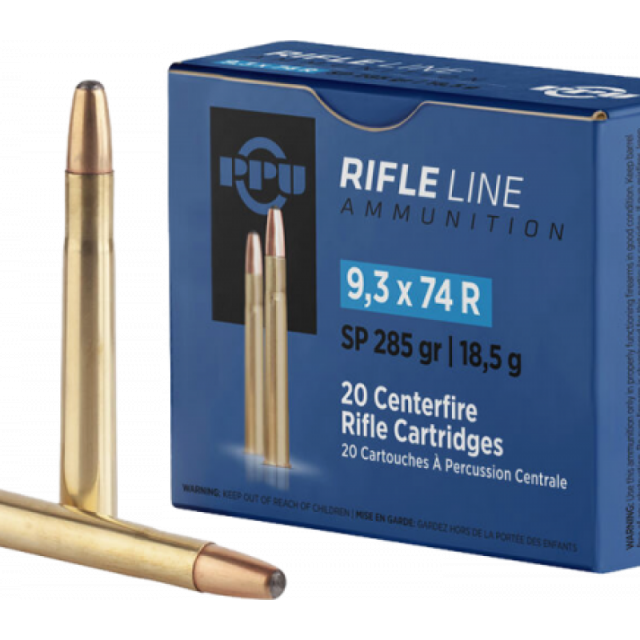 Streljivo PPU 9,3x74R SP 285gr 18,5g 20/1