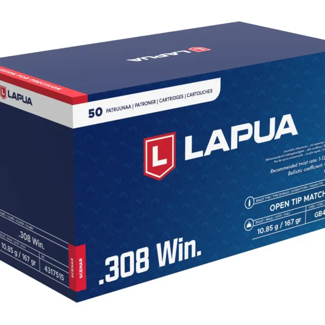 Lapua .308 Win 167 gr S OTM (Scenar) – streljivo 50/1
